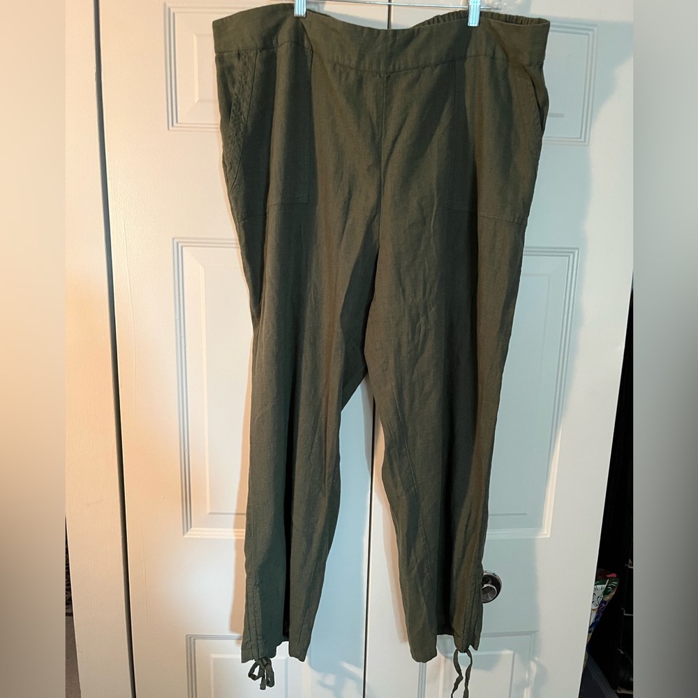 Denim & Co Naturals Linen Blend Pull on Pants
